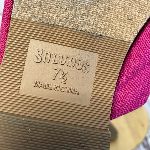 Soludos Shoes Womens Size 7.5 Pink Knotted Slide Sandal Slip on Resort‎ - Picture 6 of 6